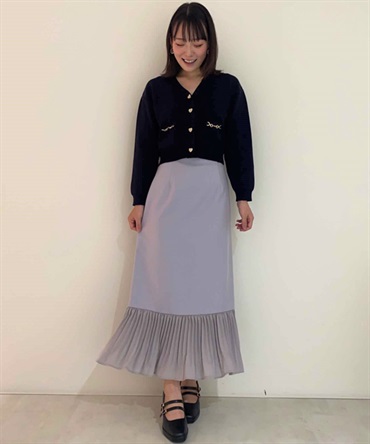 【SALE】裾プリーツスカート