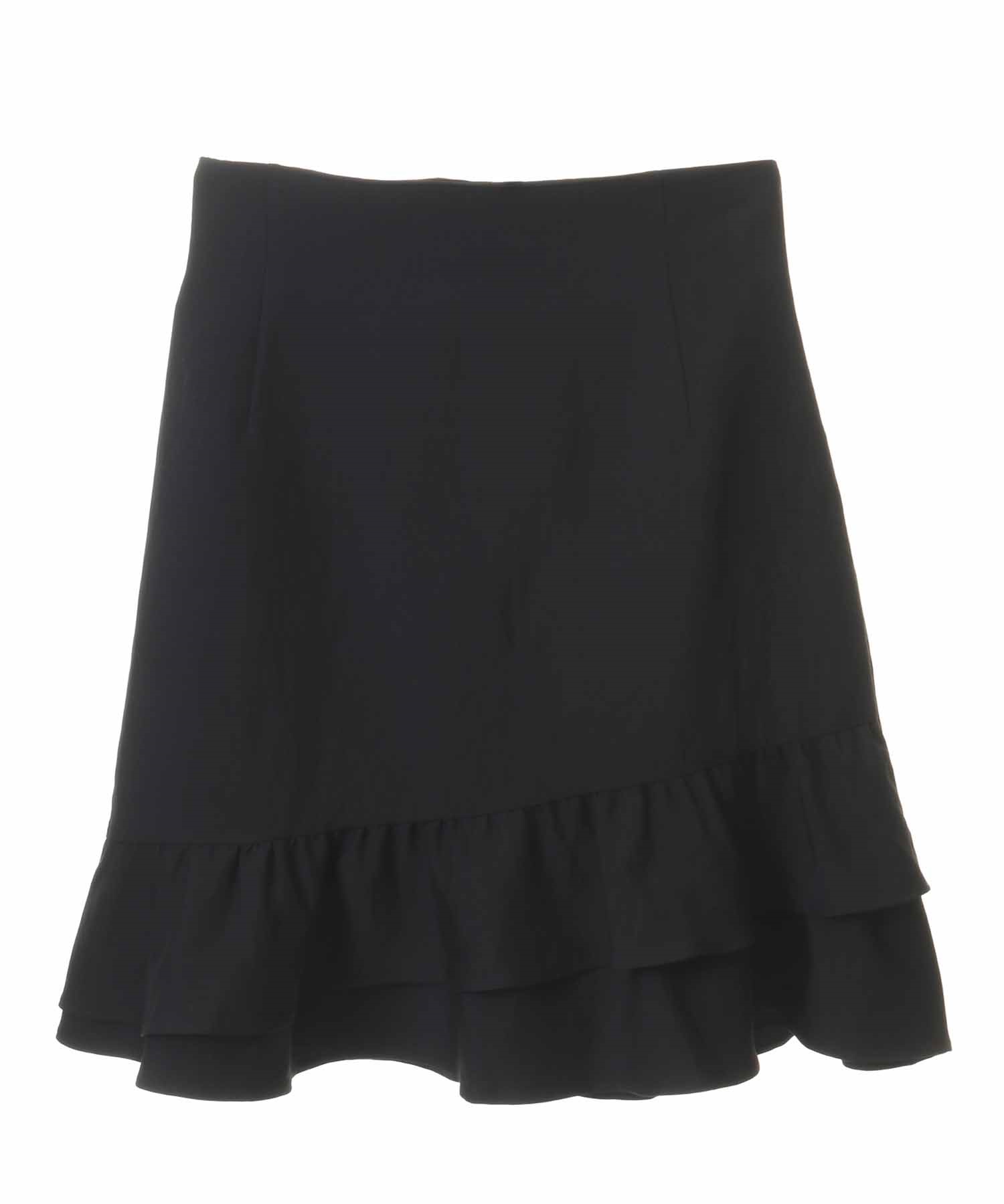 【SALE】ラッフル台形スカート(00ブラック-３６)