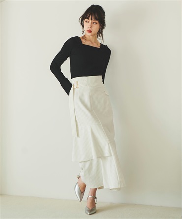 アシメデザインスカート(01オフホワイト-３８)
