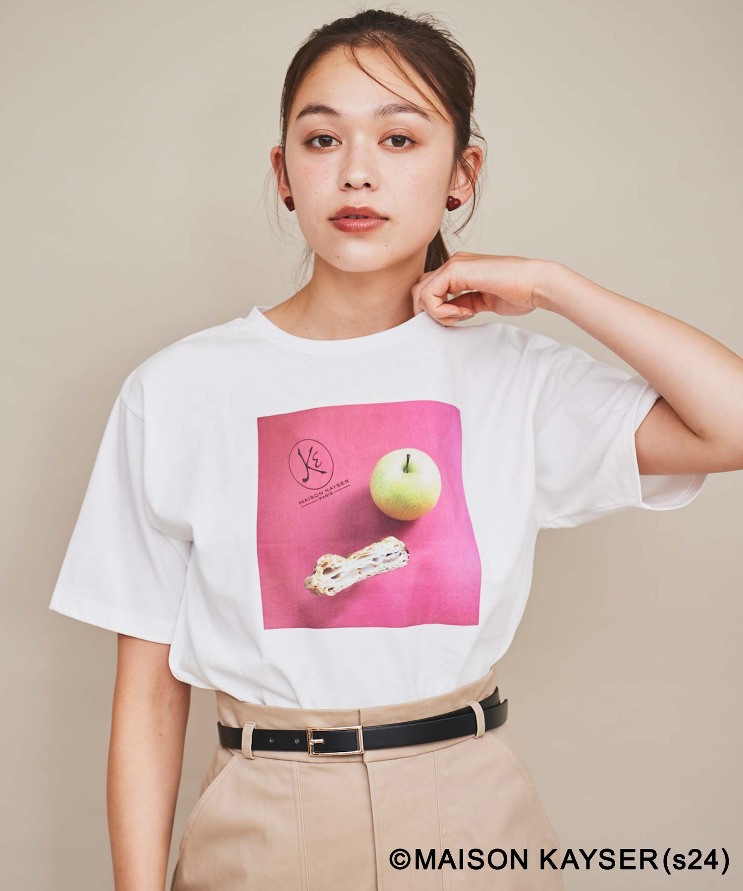 【MAISON KAYSER】フォトＴシャツ(01オフホワイト-フリー)