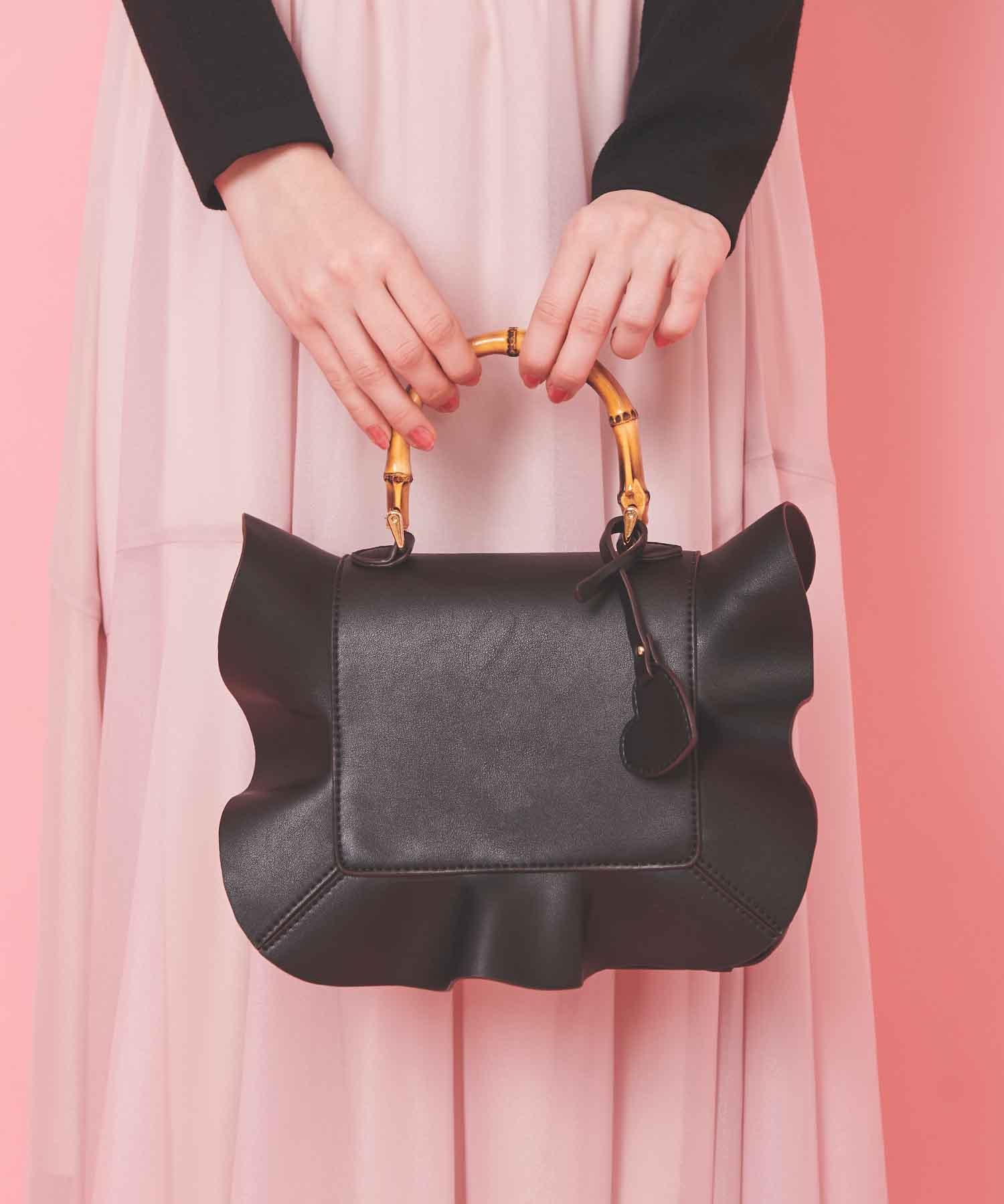 バンブーハンドルショルダー BAG バッグ - ハンドバッグ