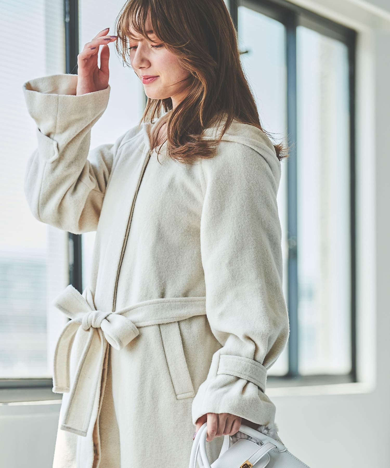 うさと⑫ うさとの服 フード付きロングコート 藍染インディゴ