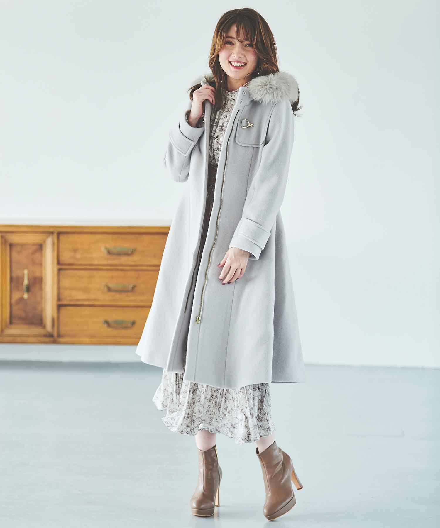 JILLSTUART【新品未使用】31 Sons de mode ファー付きフレアミディ丈コート